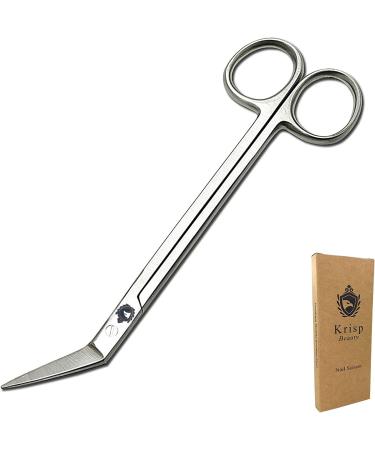 Long Handled Toenail Scissors Clippers - Podiatrist Manicure Pedicure for Seniors Elderly Men Women Ingrown Toenails Fingernail Cuticle Nail Scissor/Shear Stainless Steel (6 Inch)