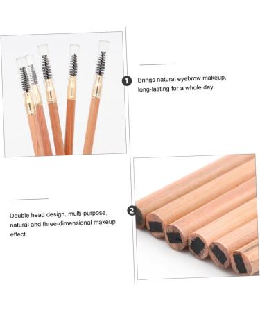 CANIGHT 2pcs Double Ended Eyebrow Pencil with Brush Women Brow Pencil Dark Brown Eyebrow Pencils Wood - Buy Online on SooperMarket.com