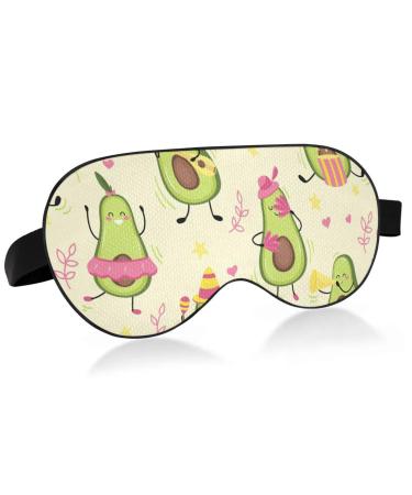 Haskirky Light Blocking Eye Mask Breathable and Adjustable Adult Men and Women Travel on Business Trips Yoga Meditation Light Smooth Comfortable Eye Mask Office Deep Sleep Goodies Funny Avocado
