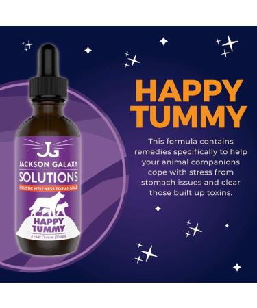 Jackson Galaxy Happy Tummy Pet Solution - Stress Relief & Toxin Cleanse - Aid for Stomach Issues - All-Natural & Reiki Infused (2 oz.) - Buy Online on SooperMarket.com
