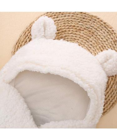 Yinuoday Baby Hooded Swaddle Blanket | Fleece Sleeping Bag for Newborn Boys and Girls - White - Buy Online on SooperMarket.com