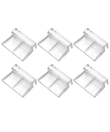 POPETPOP 6PCS Fish Tanks Glass Cover Clip - 6mm Clear Color Acrylic Aquarium Glass Cover Clip Support Clamp Holder Braket - Useful and Easy Installation