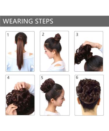 Silk-co Curly Hair Bun Scrunchie in Light Brown - 35g Synthetic Hair Extension - Buy Online on SooperMarket.com