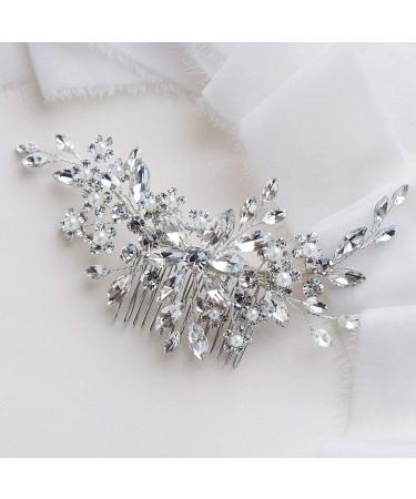 Unicra Bridal Wedding Hair Comb Crystal Hair Accessories Rhinestone Bridal Hairpieces for Women