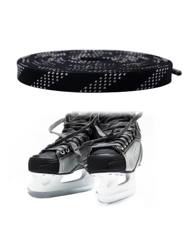Ice hockey skate laces flat laces 1 pair of wide laces hockey skate laces waxed laces flat tearproof shoe straps waxed skate hockey laces (black)