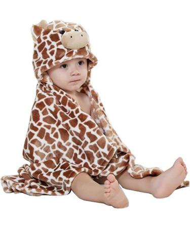 Gneliwm Baby Hooded Blanket Swaddle Wrap | Soft Plush Bath Towel for Newborns, Infants, and Toddlers - Brown - Buy Online on SooperMarket.com