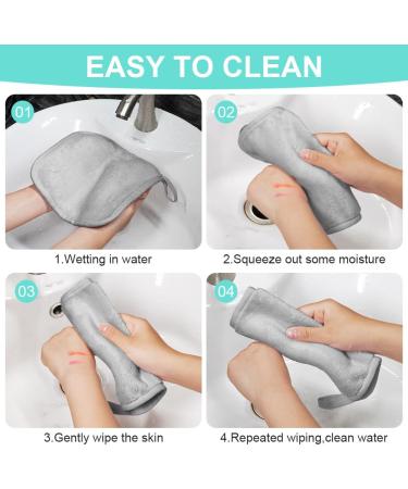 URAQT 6 Pack Face Cloths Make Up Remover 7.87 * 7.87in Soft Microfibre Face Wipes for Reusable Makeup Remover Cloth Washable Ultra Soft Facial Cleansing Wipe Cloths (Grey) 6 Pcs-Grey - Buy Online on SooperMarket.com