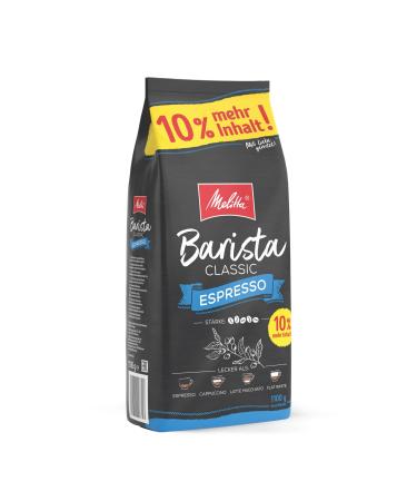 Melitta Barista Classic Espresso entire coffee beans 1.1kg uncomfortable coffee beans for fully automatic coffee strong roasting strength 5 espresso 1.1 kg (1 Pack)
