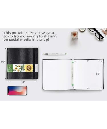 Ohuhu Sketchbook Marker Paper Pad 8.3x8.3 Square - 120 LB/200 GSM, 78 Sheets - Hardcover Sketch Book for Alcohol Markers - Heavyweight Sketchpad for Drawing - Christmas Gift - Buy Online on SooperMarket.com