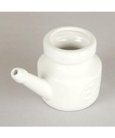 Jalzdieod 2X 350Ml Ceramic Neti Pot Nose Cleaning Pot Leakproof Spout Pot for Nasal Rinsing Nose Washing Men Women White - Buy Online on SooperMarket.com