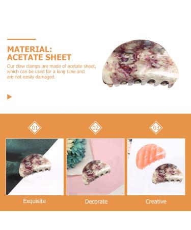 Acetate Hair Jaw Clips - White Purple Tortoise Shell French Hair Clamps for Women and Girls - Korean Style Hair Accessories - Set of 6 - Buy Online on SooperMarket.com