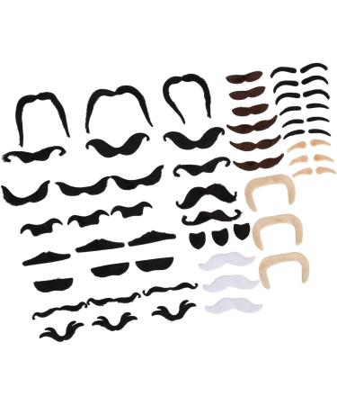 Self Adhesive Fake Eyebrows Beard 60 Pcs Moustache and Eyebrows Stick on Fake Eyebrows and Moustache Kit for Old Man Dress Up Grandpa Costume Accessories - Buy Online on SooperMarket.com