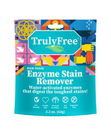 Truly Free Natural Stain Remover Water-Activated Enzymes Breaks Down Food Blood Grass Stains Pet Stains and Odor Remover (50 Scoops)