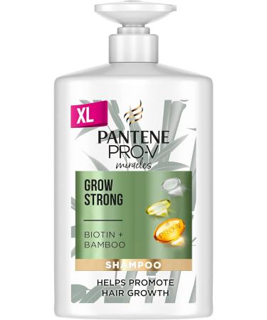 Pantene Grow Strong Shampoo with Biotin and Bamboo 1l. Helps Promote Hair Growth and Reduce Hair Loss for Dry Damaged Hair XL Shampoo