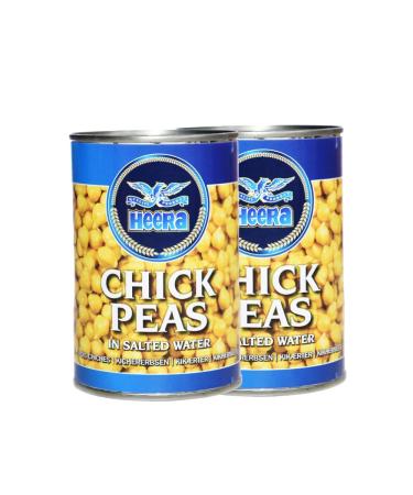 Heera Boiled Chickpeas | 400G | Chickpeas in Salted Water | White Kala Chana | High Protein | Vegan |Ready to Cook | Indian Origin (Pack of 2) Pack 2