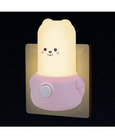 Annmore Baby Night Light Bear with Switch for Sockets Bedside Lamp Wall Decoration Children's Room Sleeping Light Gift for Birth Boy