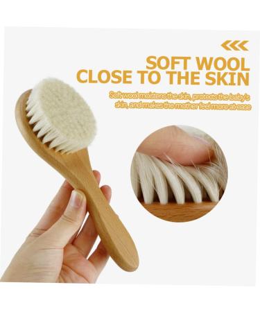 KOMBIUDA 1 Set Newborn Wooden Baby Hairbrush and Comb Cap | Natural Grooming Gift for Infants and Toddlers - Buy Online on SooperMarket.com