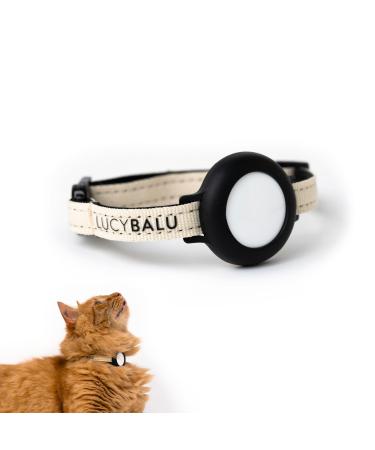 Lucybalu Premium Airtag Katzenhalsband |Tear -resistant cat collar for Airtag made of nylon |Airtag collar for cats |Cats Tracker |Apple Airtag compatible |Nylon band |sand