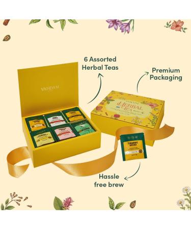 Vahdam Herbal Tea Trial Set | 6 Varieties 60 Tea Bags | Perfect Gift Set for Tea Lovers | International Shipping - Buy Online on SooperMarket.com