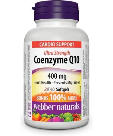 Webber Naturals Coenzyme Q10 (CoQ10) 400mg 60 Softgels & Vitamin D3 2500 IU Extra Strength 180 Softgels For Healthy Bones Teeth and Helps Prevent Vitamin D Deficiency - Buy Online on SooperMarket.com