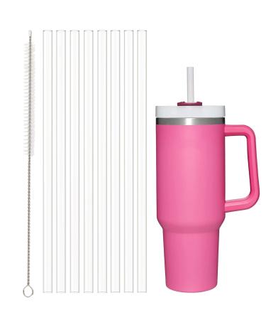 Airboat 8Pack Replacement Straws for Stanley 40oz 30oz 20oz 14oz Tumbler, Reusable Clear Straws Compatible with Stanley Adventure Quencher Travel Mug Cup, Plus Cleaning Brush