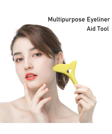 2pcs Silicone Eyeliner Stencils | Winged Tip & Eyebrow Pencil Aid | Reusable Smoky Eye Makeup Tool Kit | Quick Stencil Molds in Yellow - Buy Online on SooperMarket.com