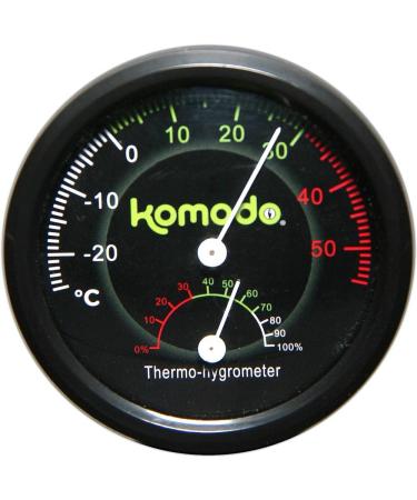 Komodo Combined Thermometer and Hygrometer Analog Black Analogue