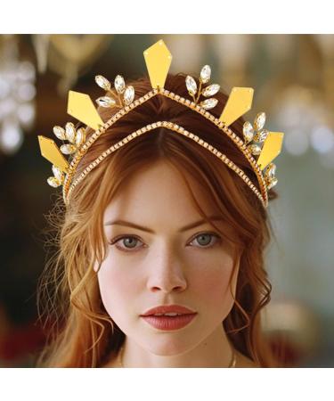 Zoestar Rhinestone Tiaras and Crowns Gold Mirror Tiara Headband Crystal Bridal Headwear for Women - Buy Online on SooperMarket.com