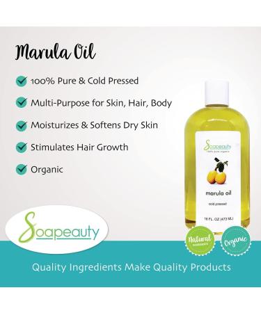 Marula Oil Cold Pressed Unrefined - 100% Natural Bulk Carrier for Essential Oils - Moisturizer for Face, Skin, Hair - Ideal for Soap Making - Sizes 2oz to 7lbs (32oz) - Buy Online on SooperMarket.com
