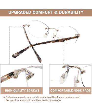 AQWANO Rimless Reading Glasses - Stylish Blue Light Blocking Women s Readers Frameless Design Anti-Blue Ray Reduce Eyestrain Black 1.25 - Buy Online on SooperMarket.com