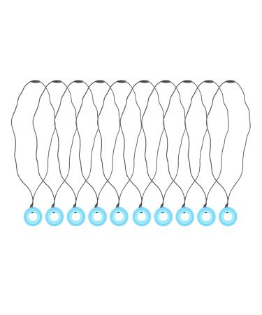 10PCS Kids Chewing Pendant Chew Sensory Necklace - Dark Blue | Silicone Teething Pain Relief for Children - Low Temp Resistant - Buy Online on SooperMarket.com