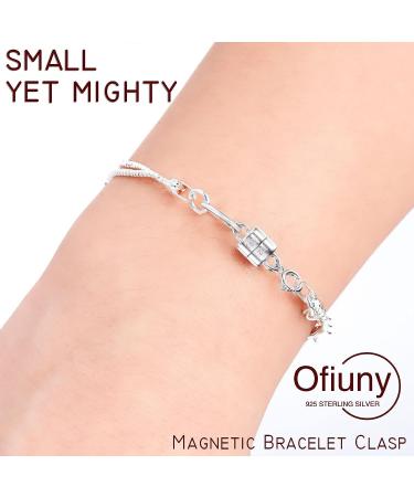 925 Sterling Silver Mini Magnetic Jewelry Clasp Connector | Necklace/Bracelet Chain Extender | Made in Italy | 1Pc Silver - Buy Online on SooperMarket.com