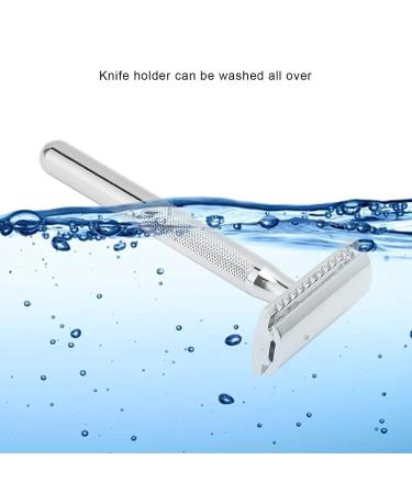 Premium Long Handle Safety Razor with Removable Head - Comfortable Washable Zinc Alloy Non-Slip Design for Men | Perfect for Travel & Home Use - Buy Online on SooperMarket.com