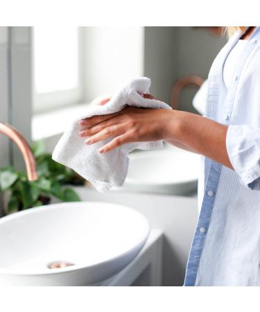 Infinitee Xclusives Premium White Washcloths Set - Pack of 12 | 13x13 Inches 100% Cotton | Body, Face, Kitchen, & Baby Towels - Buy Online on SooperMarket.com