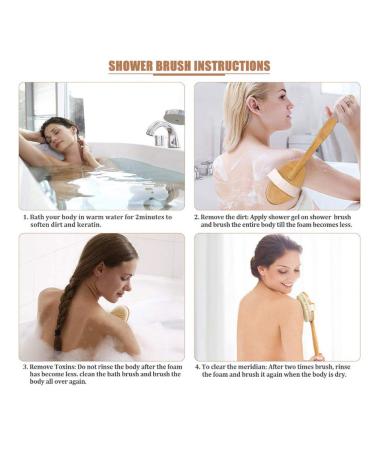 Spclsim Bath Brush Set - Natural Loofah Shower Brush and Body Scrubber for Men and Women - Gentle Exfoliating and Circulation Boost - Buy Online on SooperMarket.com