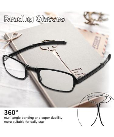Folding Reading Glasses for Men & Women - Portable Ultra Thin Black Presbyopic Glasses (2.0) | International Shipping - Buy Online on SooperMarket.com