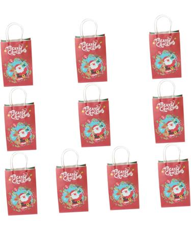 Healeved 10pcs Christmas Paper Bags Paper Gift Bag Christmas Gift Bags Christmas Bag Christmas Goodie Bag Paper Sweet Bag Brown Paper Bag Party Bags with Handles Portable Elder Candy Bag - Buy Online on SooperMarket.com