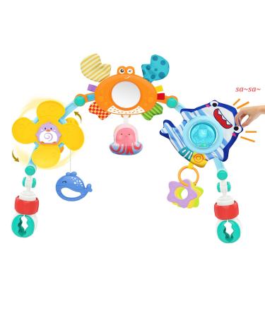 Baby toys 0-6 months-stroller play arch stroller chain from 3-9 months hanging sensory toys with baby bass Christmas birthday present for newborns