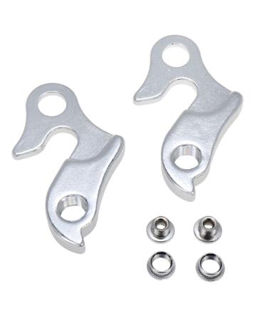 AUTUT 2 Pcs Universal Bicycle Bike Derailleur Hanger Frame Gear Tail Hook, Silver Tone