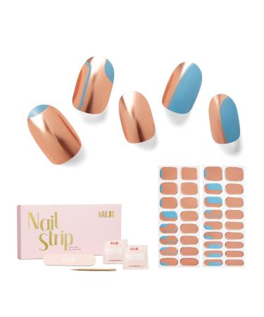 NAILOG Semi Cured Gel Nail Strips 34 pcs Salon-Quality Gel Nail Stickers Long Lasting Nail Wraps for Women with Soft Gel Finish Animal Print Jazz Age