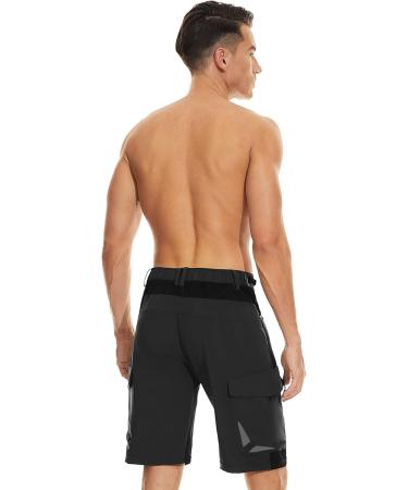 Waspornow Men's Cargo Shorts - 6 Pocket Summer Hiking & MTB Pants - Black Chino Stretch Bermuda - Buy Online on SooperMarket.com