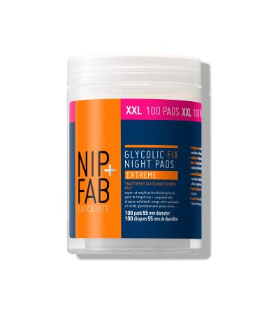 Nip + Fab Glycolic Acid Night Pads for Face with Salicylic Hyaluronic Acid Exfoliating Resurfacing AHA Facial Pad for Skin Toning Blemish Control Pigmentation 100 Supersize Pads Extreme 100 count (Pack of 1)