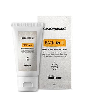 Groomarang Hair Growth Inhibitor Cream Permanent Body and Face Hair Removal - Modern Day Ant Egg Cream - Back In It - Paraben Free Hair Remover Cream Face And Body - MADE IN UK - 50G