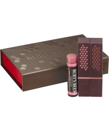Burt's Bees Lip Color Trio Gift Set - Blush Basin & Suede Splash Lipsticks, Hibiscus Tinted Lip Balm - 3 Piece Set - Buy Online on SooperMarket.com