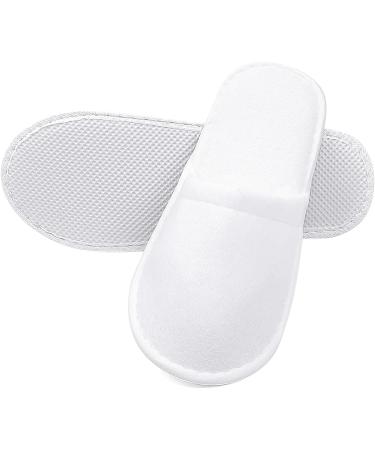 6 Pairs White Disposable Spa Slippers | Summer Cotton, Non-Slip, Breathable | Men and Women - Great for Hotel Guests and Travel - Buy Online on SooperMarket.com