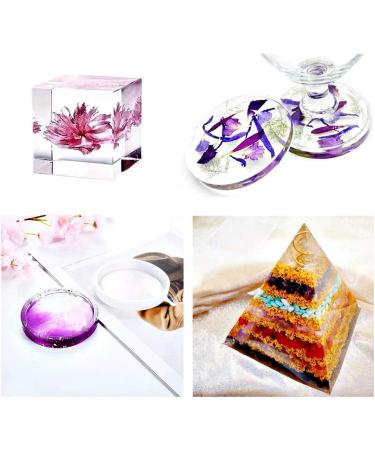 Sculpting Kit: 20Pcs Resin Molds for DIY Art - Sphere, Cube, Pyramid, Square, Round Shapes for Ashtrays, Coasters, Candles - Bonus Sequins & Tools - White - Buy Online on SooperMarket.com