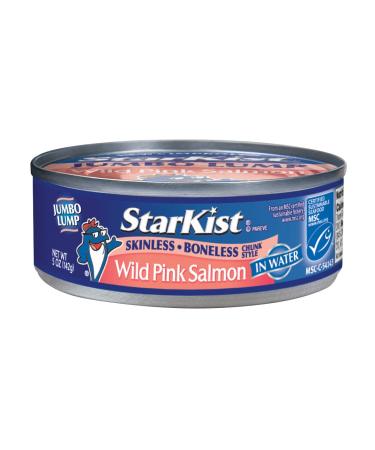 StarKist Wild Pink Salmon, Skinless, Boneless, 5 Ounce (Pack of 12) Pink Salmon in Water 5 Ounce (Pack of 12)