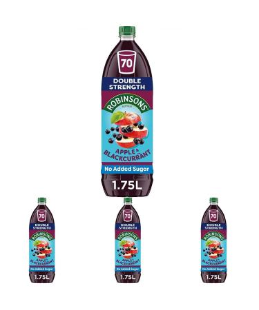 Robinsons Double Strength Apple & Blackcurrant No Added Sugar Squash 1.75L (Pack of 4)