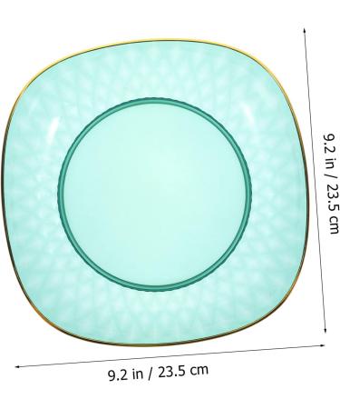 COOLHIYA Fruit Tray Glass Food Container Food Tray Terrarium nut Serving Tray Dessert Bowl Salad Bowl Counter Green 23.5X23.5X6CM - Buy Online on SooperMarket.com