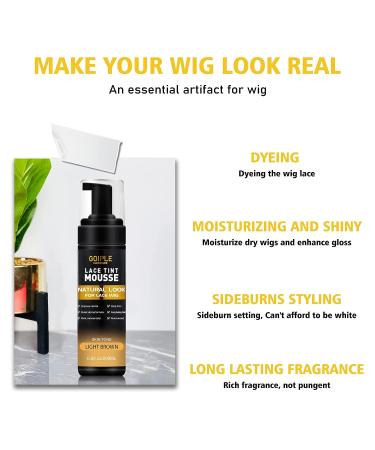 Lace Tint Melting Hair Mousse 6.8 fl oz - Natural Finish for Women's Hair Wigs & Hairpieces - Light Brown - Buy Online on SooperMarket.com